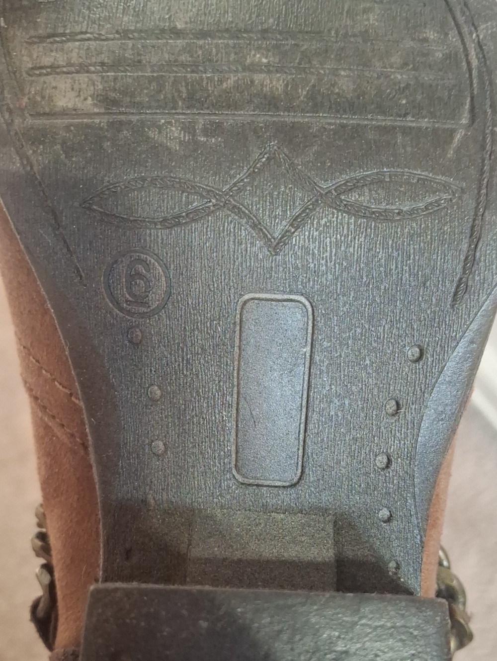 Bongo Brown Suede Ankle Boots w/ Chain Accent - Picture 8 of 8